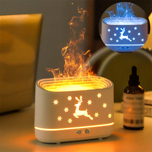 Flame Humidifier Diffuser  Lamp Christmas Home Decorations