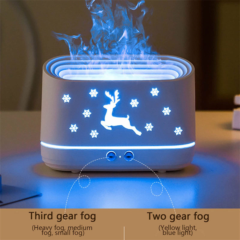 Flame Humidifier Diffuser  Lamp Christmas Home Decorations