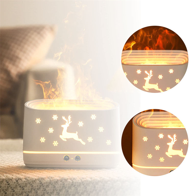 Flame Humidifier Diffuser  Lamp Christmas Home Decorations